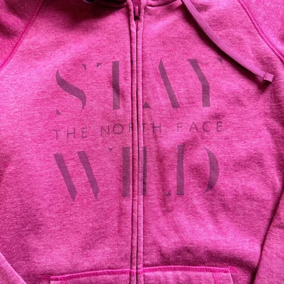 The North‎ Face Womens Pink Stay Wild Zip Up Hoodie Sweatshirt S P - Picture 2 of 6